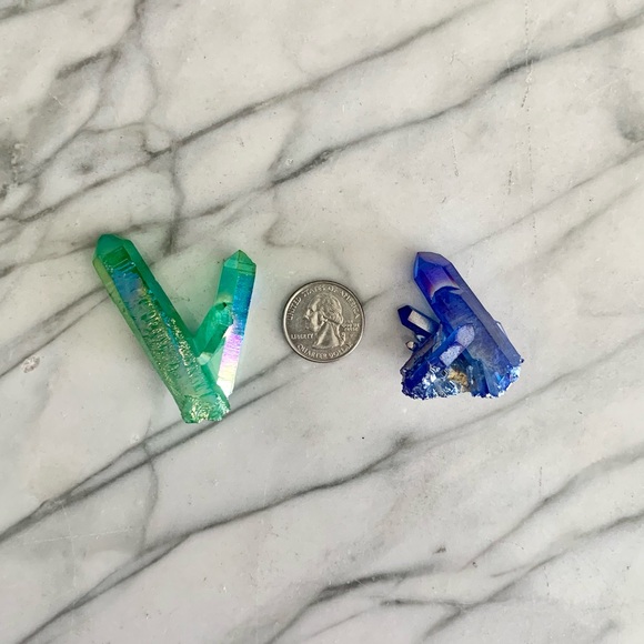 Aura Quartz Crystal Duo - Picture 2 of 14